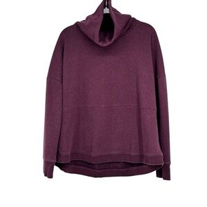 Athleta Size XL Maroon Polyester/Cotton/Spandex Cozy Karma Funnel Neck Pullover
